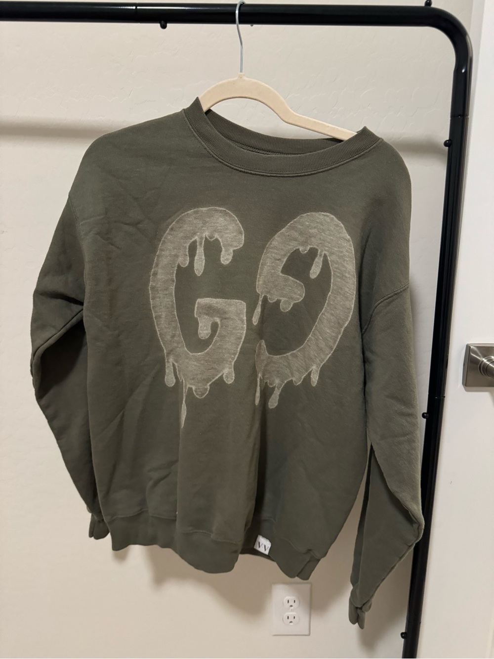Olive Green Graphic Crewneck Sweater